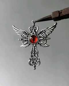Gothic Winged Eye Pendant Necklace