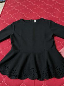 Chic Black Peplum Top upto XXL