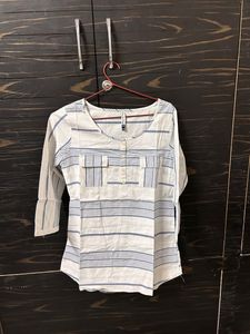 Pure Cotton Striped Top