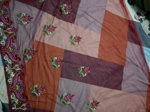 Marron Net Saree