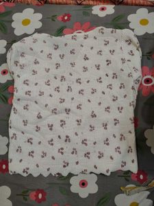 Cute Floral Print Long Sleeve Top