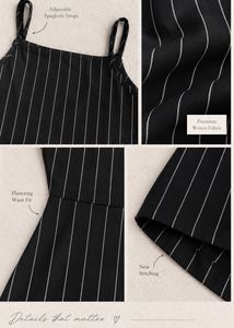 🖤Black Pinstripe Midi Dress ✨