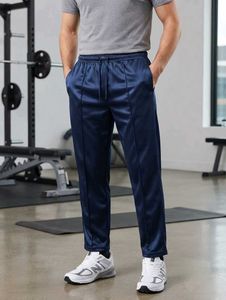 👖Men's Glossy Navy Blue Athletic Track 👖