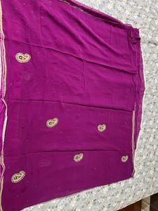 georgette purple saree