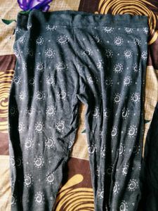 Womens Printed &amp; Solid Leggings 3 Pack