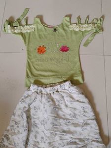 Cute Girls Top & Skirt Set