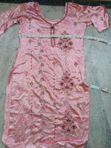 Punjabi Pink Embroidered Kurta Patiala salwar Set