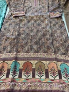 Woolen Printed Kurta Set with Shawl