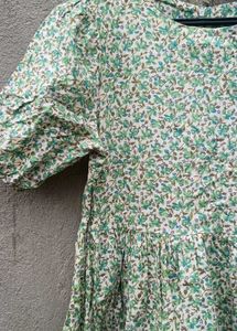 Cute Floral Print Midi Dress