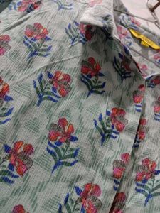 Beautiful Blue Floral Shirt Kurta