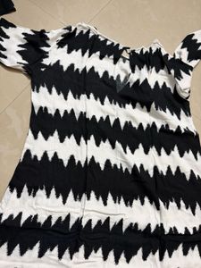 Chic Zigzag Print Long Sleeve Dress