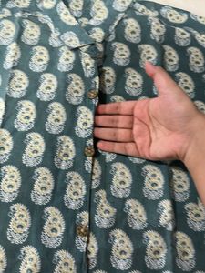 Pure 100% Cotton Mulmul Men's Paisley Print Shirt