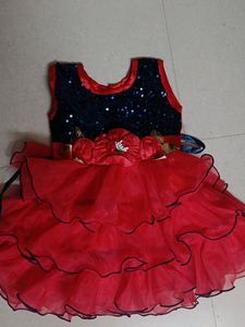 Girls Party Ware Unused  Red Frock