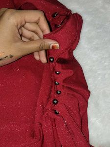 Sparkly Red  Maroon beautiful Top (s -size)
