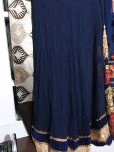 Navy Blue Lehenga Choli with Golden Embroidery