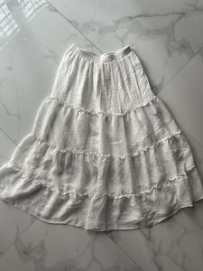 White Tiered Maxi Skirt