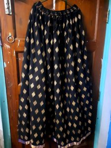 Stylish Navy Blue Ethnic Skirt
