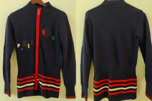 Navy Blue Zip-Up Sweater