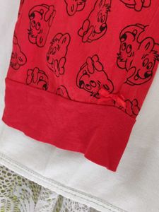 Red Pajama Pants with Bear Print