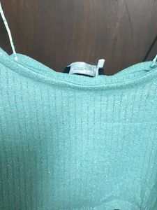 Mint Green Ribbed Crop Top small size no 138