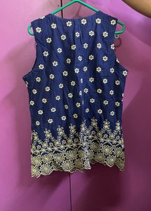 Charming Embroidered Blue Blouse