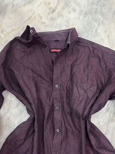 y2k grungecore Purple Button-Up Shirt