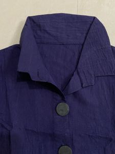 Cropped Navy Blue Shirt
