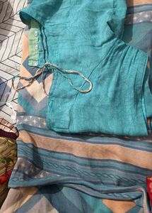 blue saree with blouse