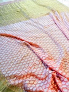 100% Pure silk peach Khaddi Georgette
