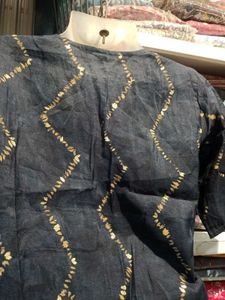 Elegant Black &amp; Gold Kurta Set