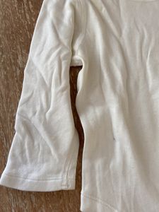 M&amp;S White Long Sleeve Baby Onesie
