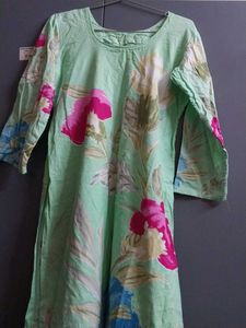 Light Green Floral Print Kurta