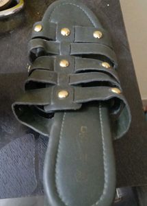Stylish Olive Green Flat Sandals