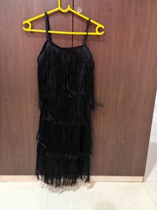 Black Fringe Flapper Dress