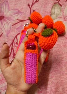 Crochet Orange lipbalm holder 🍊