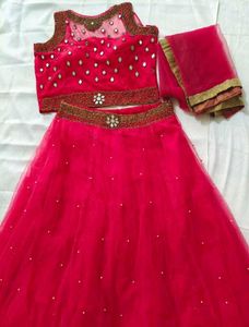 Pink flared lehenga choli set