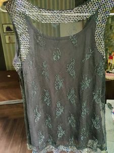 Sheer Lace Embellished Top