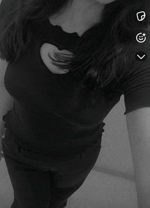 Black Heart Cutout Ribbed Top