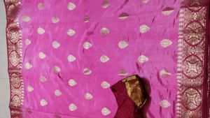 Elegant Pink Banarasi Silk Saree