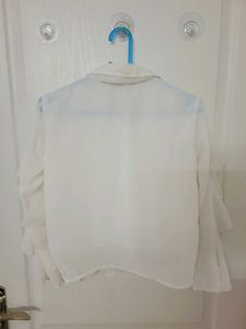 White Ruffle Blouse
