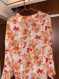 red multi colour top