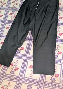 Tokyo Talkies Black High-Waist Trousers | Button D