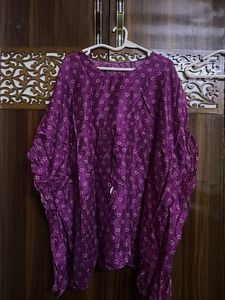 Purple Glazed Shining Printed Kurta