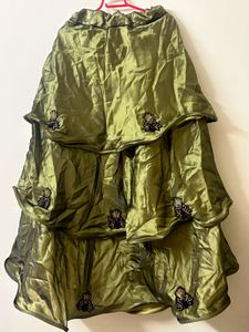 Embellished Silk Blouse and Skirt