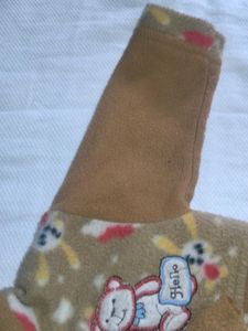 Cute Kids Bear Print Fleece Hoodie