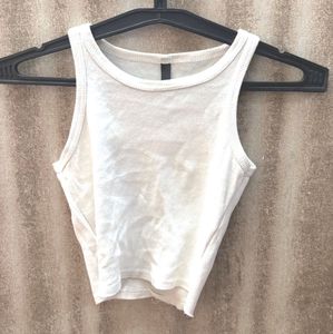 White Ribbed Tank Top