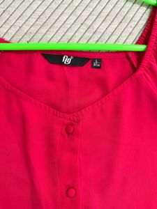 Vibrant Pink Button-Up Blouse