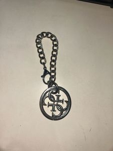 Y2k Silver Guess Keychain Bag Charm