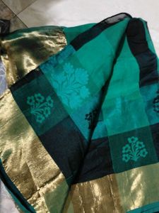 Elegant Teal and Black Saree