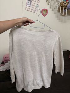 beige top with flower embroidery + FREE 🎁
